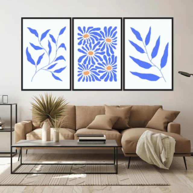 Kit Quadros Decorativos Planta Abstrata