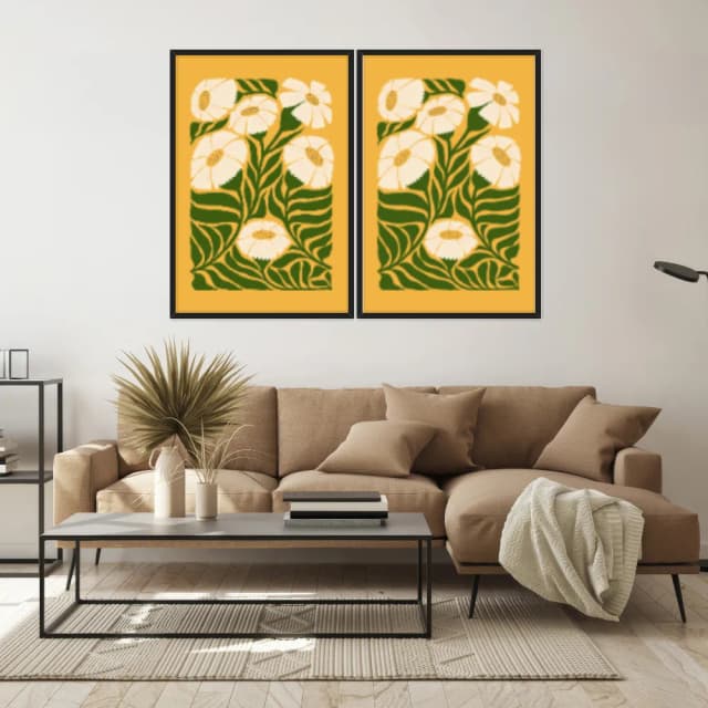Kit Quadros Decorativos Flora Abstrata