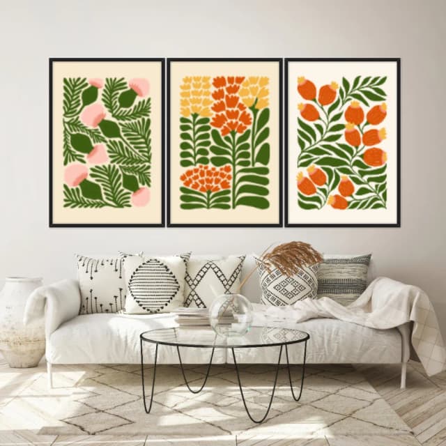 Kit Quadros Decorativos Flora Abstrata