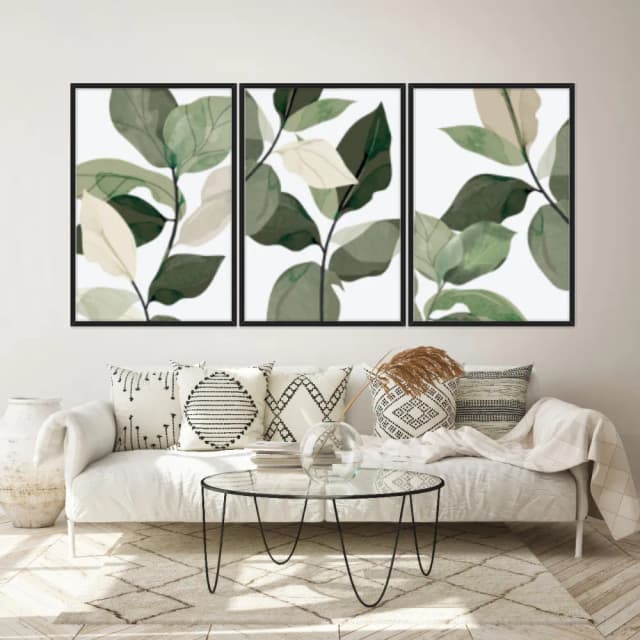 Kit Quadros Decorativos Planta Abstrata