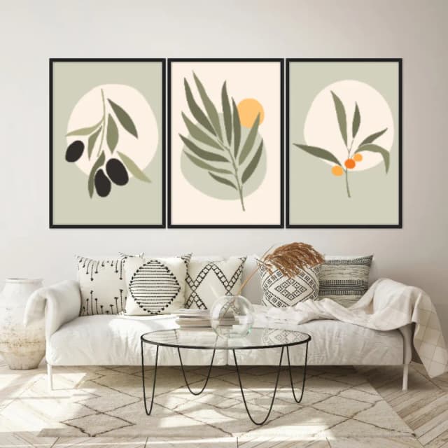 Kit Quadros Decorativos Planta Abstrata