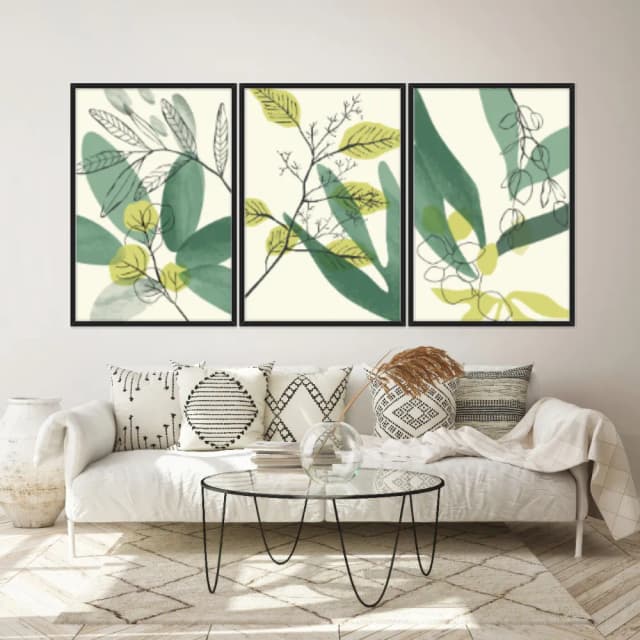 Kit Quadros Decorativos Planta Abstrata