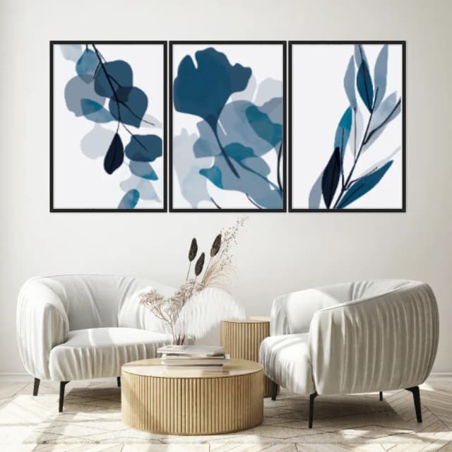 Kit Quadros Decorativos Planta Abstrata