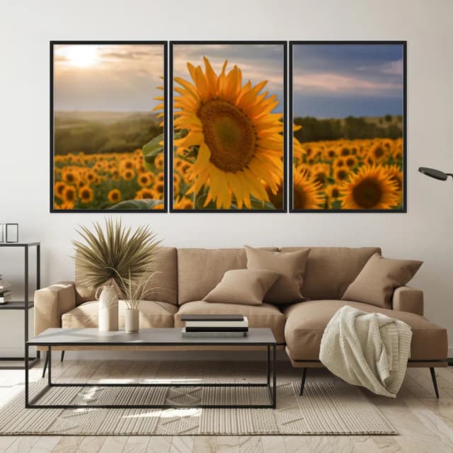 Kit Quadros Decorativos Girassol