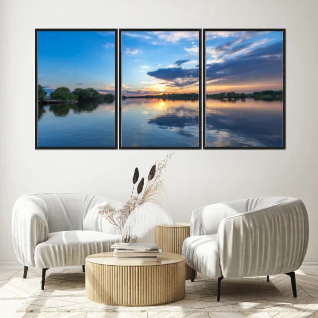 Kit Quadros Decorativos Pôr Do Sol