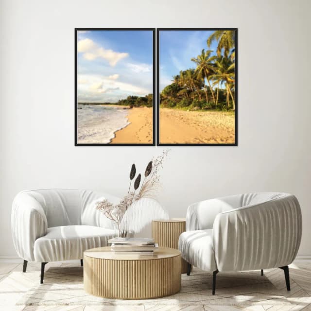 Kit Quadros Decorativos Coqueiro Na Praia