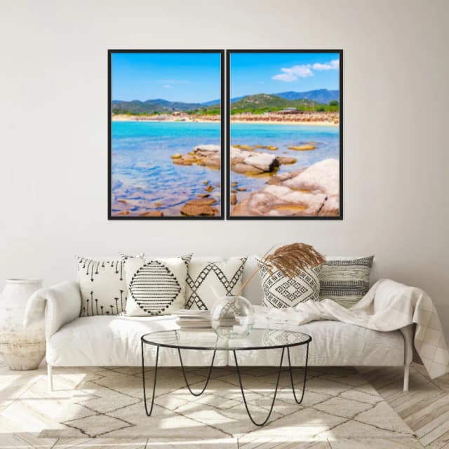 Kit Quadros Decorativos Mar Com Pedras