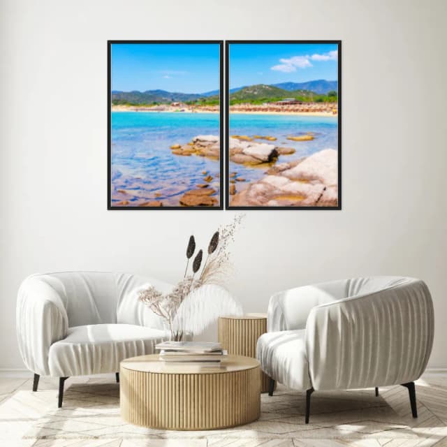 Kit Quadros Decorativos Mar Com Pedras