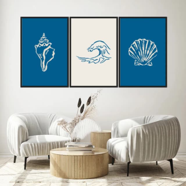 Kit Quadros Decorativos Minimalismo De Praia