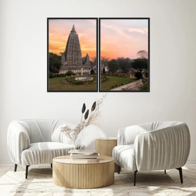 Kit Quadros Decorativos Templo Mahabodhi India