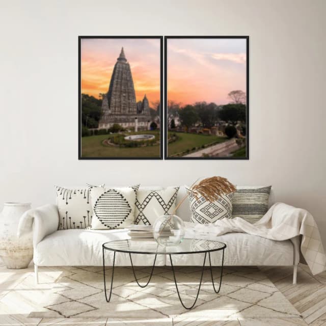 Kit Quadros Decorativos Templo Mahabodhi India